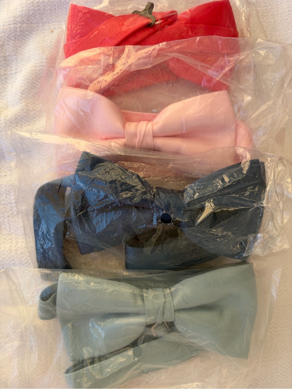 NWOT Bundle of 4 After Six assorted pre made bow tie set. Combo 31